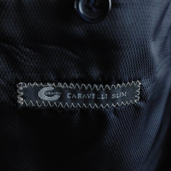 Caravelli Slim Fit Italian design Harry 2B Super 150s 48R Navy Blue 2pc Suit - Picture 7 of 16